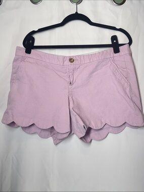 Lilly Pulitzer Lilac Scallop-Hem High Waist Shorts